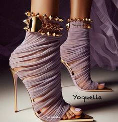 Lilac fabric ankle-boot sandals AI generated by Cammoranesi Cristina Violet Heels, Lilac Fabric, Heels Classy, Fancy Shoes, Elegant Shoes