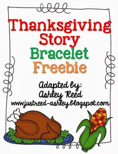 a thanksgiving story with an image of a turkey and corn on the cob for freebie