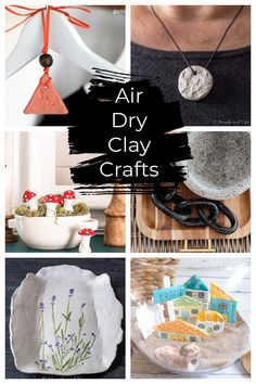 the collage shows different items that are made from clay