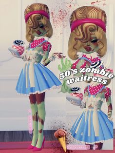 Dress to impress zombie waitress / 1950’s inspo #dresstoimpress Fave Aesthetics Dress To Impress, Mesh Dress Outfit Ideas, Acedemiadress To Impress, Dress To Impress Core Funny, Mrs Frizzle Dress To Impress, Pose 28 Dress To Impress Funny, Beast Boy Dress To Impress, Dti Theme Urban Legends, Dress To Impress Layered Outfits