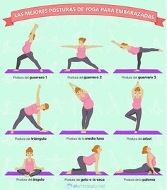 a woman doing yoga poses in different positions