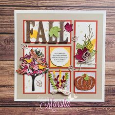 a card with fall images on it