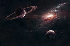 an artist's rendering of the planets in space