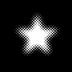 an abstract black and white background with halftoned dots in the shape of a star