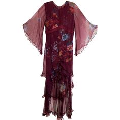 Nwt. Bust 39 Waist 33 Hip 40. Spring Burgundy Dresses For Weddings, Bohemian Ruffled Dresses For Festive Occasions, Bohemian Ruffled Dresses For Festive Season, Festive Bohemian Dress With Ruffles, Angel Sleeve Dress, Angel Sleeves Dress, Angel Sleeve, Sleeve Dress, Art Nouveau