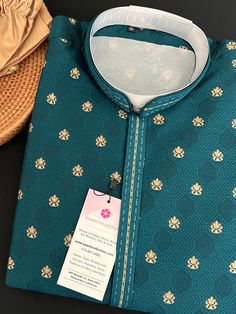 Welcome to our shop! Discover the elegance of our handmade Teal Green Color Indian kurta for men. This traditional ethnic wear is meticulously crafted to blend timeless style with modern comfort. Perfect for various occasions, this kurta adds a touch of Indian heritage to your wardrobe. Designer Men's Kurta Pajama Set with Embossed design pattern with small zari buttis all over the Kurta and Handcrafted fancy neckline Please note - Kurta has Sherwani Style and not Sherwani. It is fully lined lik Fitted Nehru Jacket With Dabka Work For Wedding, Festive Fitted Kurta With Dabka Work, Fitted Kurta With Dabka For Wedding, Fitted Traditional Wear With Chikankari Embroidery For Wedding, Fitted Wedding Kurta With Dabka, Traditional Fitted Nehru Jacket For Festive Occasions, Fitted Chikankari Traditional Wear For Wedding, Fitted Traditional Wear With Zari Work And Straight Kurta, Traditional Fitted Wear With Dabka Work