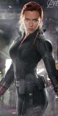 an image of a woman in black widow suit