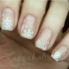 Snowflake Nails, Manicure Y Pedicure, Cute Nail Designs, Let It Snow, Holiday Nails, Winter Nails