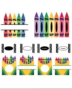 crayons are lined up and placed next to each other