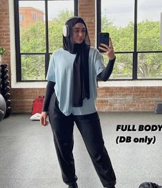 Islamic Gym Outfit, Sports Outfits Hijab, Comfy Gym Outfits Modest, Sport Hijabi Outfits, Modesty Gym Outfit, Modest Hijabi Gym Outfit, Modest Running Outfits For Women