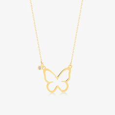 Diamond Butterfly Necklace - Gelin Diamond Diamond Butterfly Necklace, Gold Butterfly Necklace, Butterfly Necklace Gold, Diamond Butterfly, Gold Diamond Necklace, Necklace Shop, Diamond Necklaces, Gold Butterfly, Butterfly Necklace