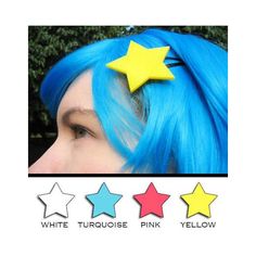 0 Star Clips, Star Hair, Yellow Turquoise, Aesthetic Indie, Scott Pilgrim, Funky Jewelry, Pink Turquoise