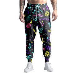 PRICES MAY VARY. 【Design Description】Our 80s costumes for Men Single-sided printing,These retro 80s 90s men's jogger sweatpants are made of high-quality polyester, which is soft, breathable.90s outfit for women， 80 styles clothing for men convenient to start working out while jogging, making your fitness life easier. 【Material Description】Our 90s Outfit for Men is made of high-quality polyester, which has good air permeability and is soft and comfortable to wear.80 styles clothing for men using 90s Style Black Summer Pants, Black 90s Style Summer Pants, Black Retro Pants For Summer, Retro Black Summer Pants, Black Retro Summer Pants, 80s Costume For Men, 80s Outfit For Men, 80s Fashion Mens, Women's 90s Outfits