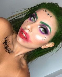 Easy Diy Halloween Makeup, Halloween Makeup Diy Easy, Joker Halloween Makeup, Halloween Makeup Clown, Halloweenský Makeup, Diy Halloween Makeup, Holloween Makeup, Joker Halloween, Joker Makeup