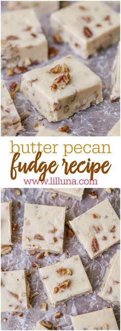 butter pecan fudge recipe with text overlay