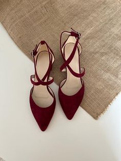 Burgundy Shoes Tips --If you are not sure about your size, you can contact us to find the right size for you. We will assist you. --If you need your product to reach you faster than usual, you can contact us. We will assist you. --Depending on the request of our customers, we can produce shoes and make customizations on our shoes. -1.1 inch (3 cm) -1.9 inch (5 cm -3.1 inch (8 cm) -Thousands of years of tradition of handmade shoes have produced these impressive shoes. -Our masters produced these Burgundy Heels Prom, Winter Formal Heels, Wine Red Shoes, Wine Red Heels, Dark Red Heels, Burgundy Wedding Shoes, Wedding Shoes Red, Maroon Heels, Dark Red Wedding