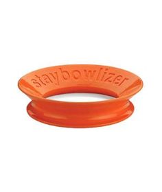 an orange plastic ring with the words stay dry written in white lettering on it's side