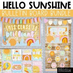 the hello sunshine bulletin board bundle is shown