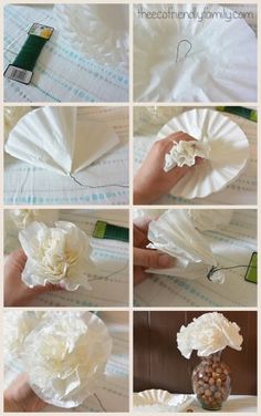 Paint Coffee, Origami Projects, Paper Peonies, Fabric Flower Tutorial, Paper Wreath, Easy Origami