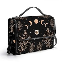 Moon Bag WItchy Satchel Bag Witchy Crossbody Moon Phase Bag PU Vegan Leather Witch Handbag Gift for Witches Celestial Purse Experience sophistication and functionality with this New Version PU Leather Satchel Bag. Crafted from high-quality PU leather, it boasts an adjustable shoulder strap for cross-body or shoulder carrying, along with convenient top handles for hand-carrying. Perfect for everyday use, work, travel, or casual outings, this satchel bag effortlessly combines style with practicali Moon Bag, Leather Satchel Bag, Satchel Bag, Work Travel, Sedona, Leather Satchel, Satchel Bags, Gifts For Girls, Purses And Handbags