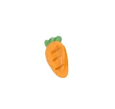 a drawing of a carrot on a white background