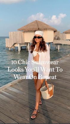 Swimwear Looks, Chic Swimwear, Resort Wear For Women, Stylish Summer Outfits, All White Outfit, Buyers Guide, Retro Designs, French Brands, On Repeat