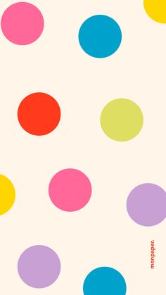 a colorful polka dot pattern on a white background