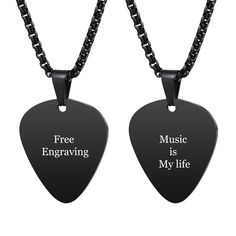 PRICES MAY VARY. 🎸Guitar Pick Necklace: A simple guitar pick and electric guitar style is available. It can be engraved with any other text or photo to leave precious memories. 🎉Unique Design: 3 colors to choose from silver, gold, black. The stylish design of these guitar pendants adds a touch of personality to your overall look. 🎵Music Lovers: Music is an integral part of our lives. The pendant is an everyday accessory for women and men, expressing a love of music and a desire for freedom. ✅ Simple Guitar, Guitar Pendant, Pick Necklace, Guitar Picks Personalized, Guitar Pick Necklace, Cool Jewelry, Text Photo, Steel Guitar, Design Moda