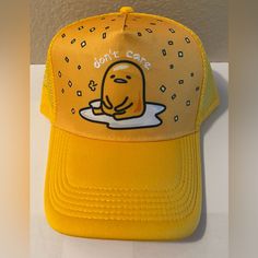 New With Tags Attached Sanrio Yellow, Sanrio Accessories, Lazy Egg, Pink Baseball Cap, Ear Cap, Denim Baseball Cap, Winter Outfits For Girls, New Era Hat, Hello Kitty My Melody