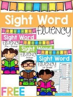 sight word fluency with three different pictures and the words sight word fluerny