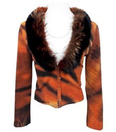 gastt on Twitter: "Vintage Roberto Cavalli Fall 2000 Tiger-Print Cardigan with Fur Trim… " Vintage Roberto Cavalli, Png Clothes, Printed Cardigan, Tiger Print, Roberto Cavalli, Fur Trim