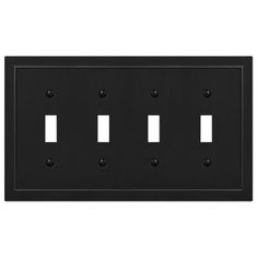 an image of a black metal switch plate