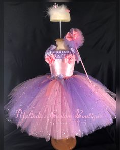 Pink and purple layered tutu dress with sparkling tulle tiara and wand. Smooth satin bodice with extra fluffy tulle to provide the ultimate fullness and fluff of a princess dress. Note : gems and jewels maybe changed based on availability. Colors will be pink , purple or clear to coordinate with the look of dress. Toddler Princess Costume, Purple Princess, Girls Costumes, Costume Tutorial, Purple Sparkle, Tutu Costumes, Princess Costume, Doll Costume, Pink Princess