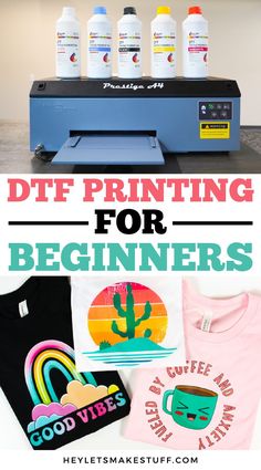 Make vibrant, long-lasting garments with DTF printing! This process prints an image onto film, which you can then transfer to t-shirts and other soft substrates, regardless of their color. Here's how it works! How To Print Dtf Transfers, Dtf Transfer Vs Sublimation, Dye Sublimation Printing, Tshirt Business Ideas, Dtf Print Designs Tshirt Png, Tshirt Screen Printing, T Shirt Printing Business, Diy Shirt Design