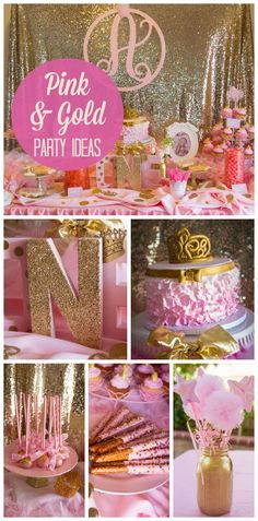 pink and gold party ideas for girls