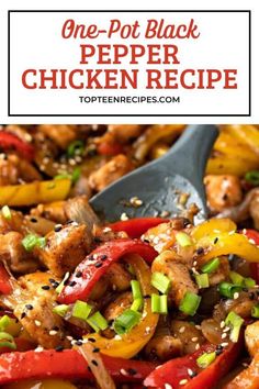 one pot black pepper chicken recipe in a skillet