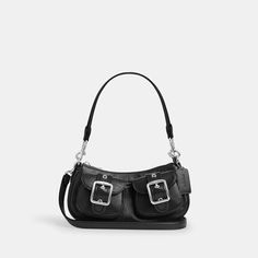 Patent leather Inside multifunction pocket Zip-top closure fabric lining Detachable handle with 8 1/2 drop Outside snap pockets Detachable strap with 23 1/4 drop for shoulder or crossbody wear 10 (L) x 4 (H) x 2 3/4 (W) Style No. CV943 | Coach Outlet Ashton Baguette Bag - Red Ashton Baguette Coach, Everyday Baguette Satchel Bag With Silver-tone Hardware, Everyday Use Baguette Shoulder Bag With Silver-tone Hardware, Travel Baguette Shoulder Bag With Silver-tone Hardware, Daily Use Baguette Bag With Silver-tone Hardware, Black Baguette Bag Satchel With Silver-tone Hardware, Sling Bag Mini, Sustainable Bag, Coach Outlet