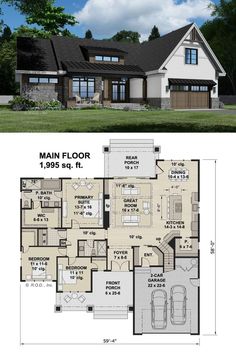 the floor plan for this modern house is very large and has lots of space to put in