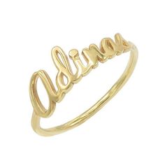 Dainty Ring Stack, Script Letters, Name Ring, Name Rings, Ring Stack, Name Jewelry, Personalized Rings, Gold Plated Rings, 14k Gold Ring