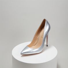 Shop Silver Court Pumps Pointed Toe Stilettos for Office Ladies With 4 inch High Heel color Silver for Dancing Club, Going out, Party, Work with worldwide Free shipping & Free return. Silver Fitted High Heel Court Shoes, Heels For Office, Ivory Heels Wedding, Zebra Print Shoes, Navy Blue Wedding Shoes, Blue Satin Heels, Royal Blue Wedding Shoes, Navy Wedding Shoes, Kitten Heel Wedding Shoes