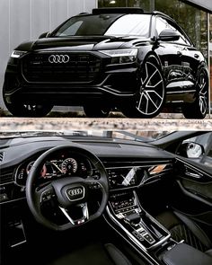 the inside and outside view of an audi suv