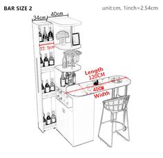 the bar size guide is shown with measurements for each item in front of it and below