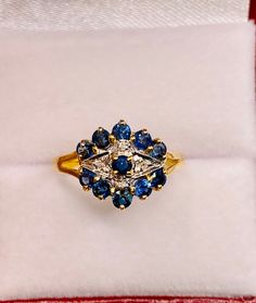 Beautiful Vintage 14k Yellow Gold Natural Sapphire Diamond Ring 100% Genuine Diamonds And Natural Sapphires Beautiful and clean genuine Sapphire Sapphire(s) 1.00 CT Diamond(s) 0.04CT Color: H Clarity: SI2 Total ring weight: 2.3GR 14K Yellow Gold Ring sizing available Free of Charge For more information regarding this item feel free to reach me so I can accommodate your needs. Thank you Sapphire Diamond Ring, Royal Jewels, Natural Sapphire, Sapphire Diamond, Halo Diamond, Yellow Gold Rings, Rings Statement, Sapphire Ring, Beautiful Rings