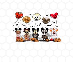 mickey mouse halloween wallpaper with pumpkins and balloons