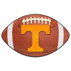 a football with the letter t on it