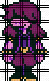 Deltarune Susie Deltarune Pixel Art Grid, Undertale Pixel Art Grid, Deltarune Perler Beads, Fnaf Pixel Art Grid, Deltarune Characters, Deltarune Susie, Susie Deltarune