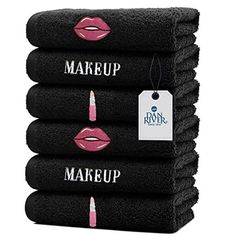 Dan River embroidered makeup-removing towels are made from 100% cotton material, making these face towels soft-to-touch and perfect for cleaning your face and body. These makeup towels measure 13x13 inches and come with a selection of trendy and cute embroidery designs that make them a must-have accessory for your skin-care and makeup-removing routine. The towels are perfect for everyday use and the pack of 6 ensures you have a fresh and clean face towel handy every time. The unique embroidery d Makeup Remover Towel, Makeup Towel, Gentle Face Wash, Black Towels, Cute Embroidery, Luxury Towels, Clean Face, Face Wash, Washing Clothes