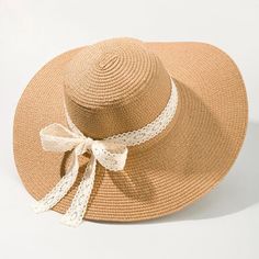 Women's Hat - Brand New With Tags - Nwt One Size - Approx. 22.8" Crown Tan Straw Cream Lace Bow Trim Floppy Style Packable - Foldable Hat Ships As Shown In 2nd To Last Picture. If Wrinkled, Hat May Be Steam Ironed Or Lightly Ironed To Reshape. Ships Within One Business Day Budnle And Save On Shipping Beige Floppy Sun Hat For Beach Season, Beige Floppy Sun Hat For Beach, Beige Floppy Sun Hat For Vacation, Beige Floppy Sun Hat For The Beach, Beige Floppy Hat For The Beach, Beige Floppy Straw Hat For Spring, Beige Floppy Hat For Summer, Beige Floppy Straw Hat For Summer, Beige Floppy Straw Hat For Vacation