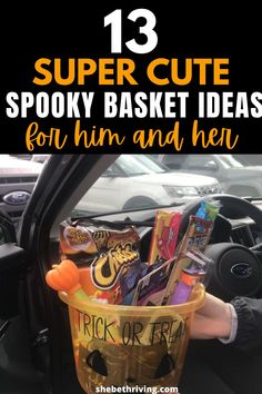 Spooky basket ideas for him and her Cute Spooky Basket Ideas, Best Friend Valentines, Friends Valentines Day, Friends Diy, Friends Valentines, Friend Christmas, Best Friend Birthday