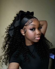 #bowhairclips #bow #hairstyles #curly Bow Hairstyles, Sleek Ponytail Hairstyles, Birthday Hairstyles, Quick Natural Hair Styles, Braided Hairstyles For Teens, Bow Hairstyle